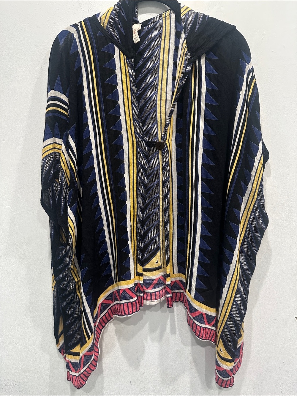 Anthropologie RAGA Riviera Maya Hooded blouse poncho  Size small boho tribal